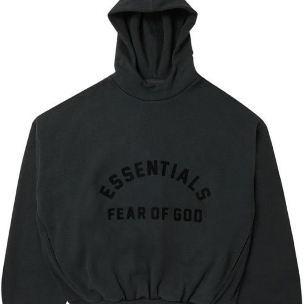 Essential Fear of God Jet Black Hoodie